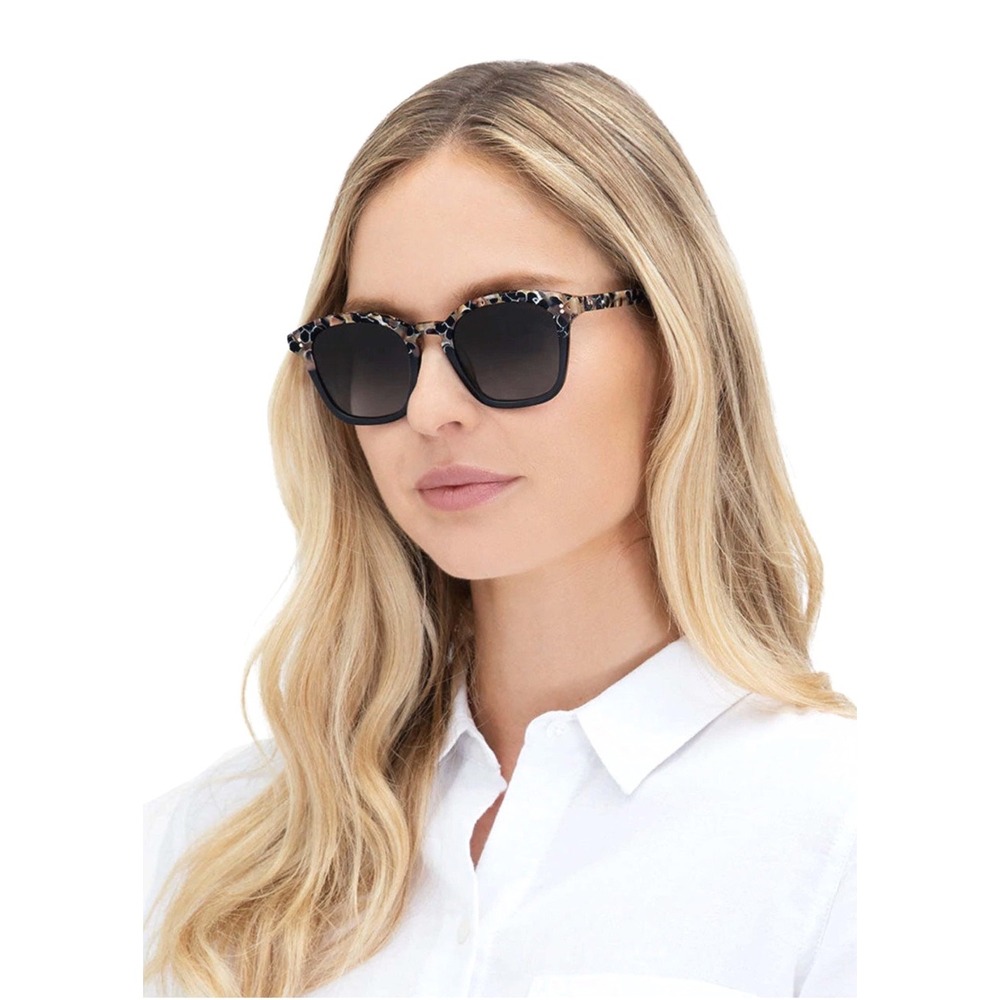 KREWE Prytania Sunglasses Crema to Black Acetate Grey Gradient NWOT